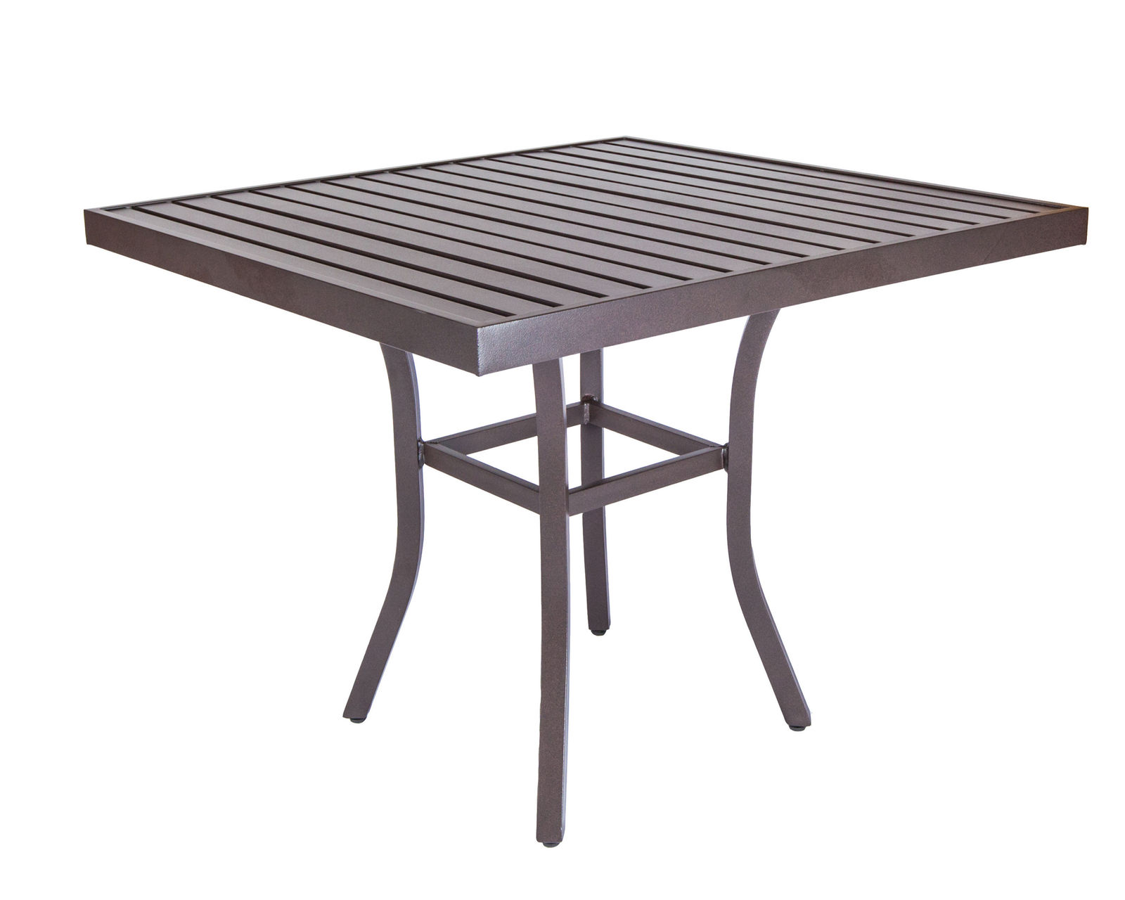 Cypress 44" and 50" Sling Swivel Bar Stool (24 fabrics - 8 metal finishes) - Create a Counter Height 5 Piece Outdoor Dining - Shown with the Craftsman Square High Dining Bar Table