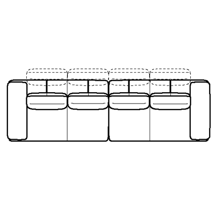 Layout A: Two Piece Sectional 144" wide
