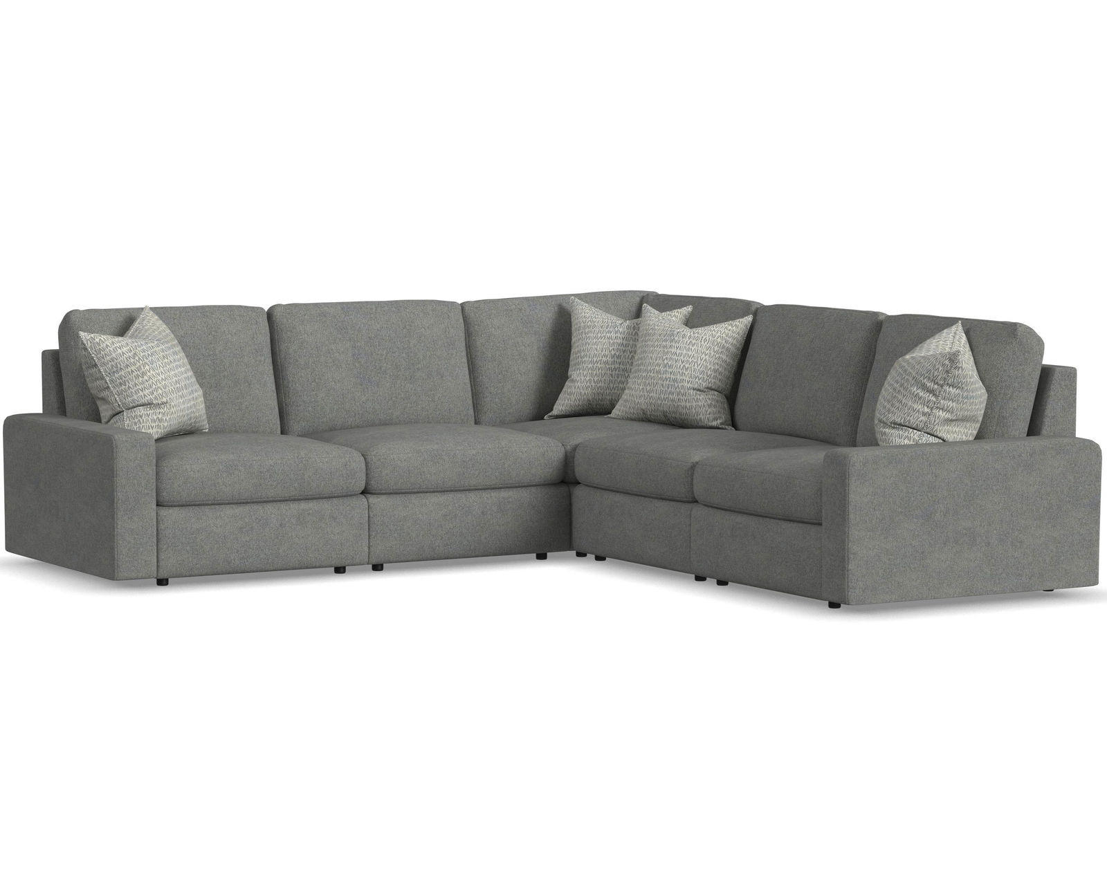 Sky 5511 Sectional (hypoallergenic down-like cushion) +100 fabrics - Layout G: Five Piece Sectional 107" x 107"