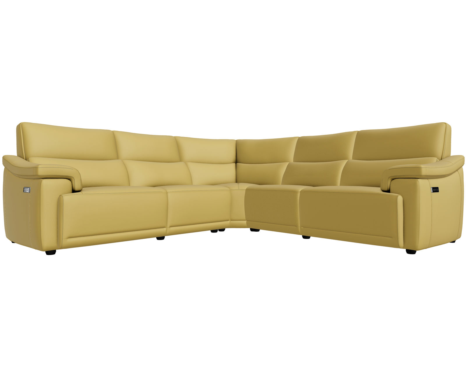 Brama C070 Triple Power Reclining Sectional (+50 leathers) - Layout B: Five Piece Reclining Sectional (2 Recliners) 116" x 116"