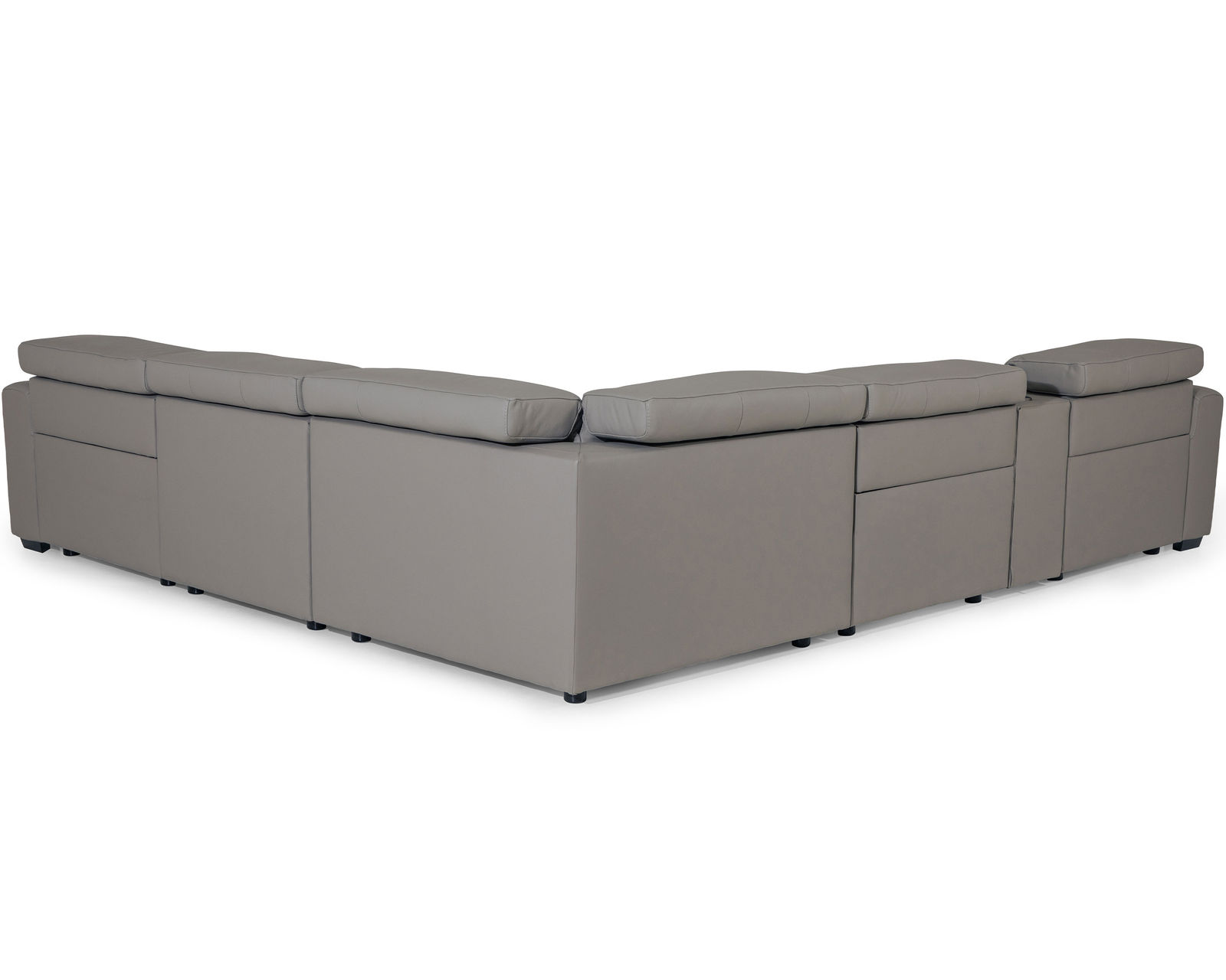 Titan 44004 Power Headrest Power Reclining Sectional (+100 leathers) - Layout K: Six Piece Sectional 137" x 124"