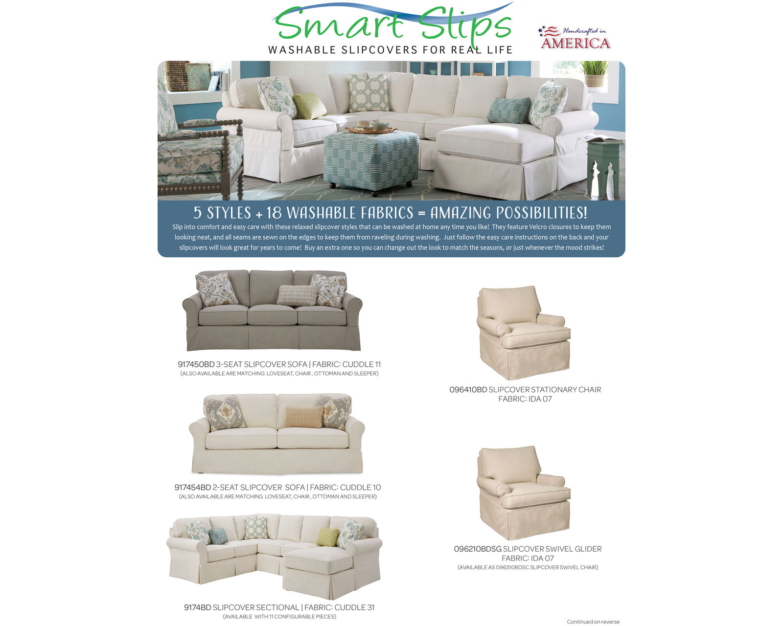 James 86" Slipcover Sofa (Colors Available) 9174