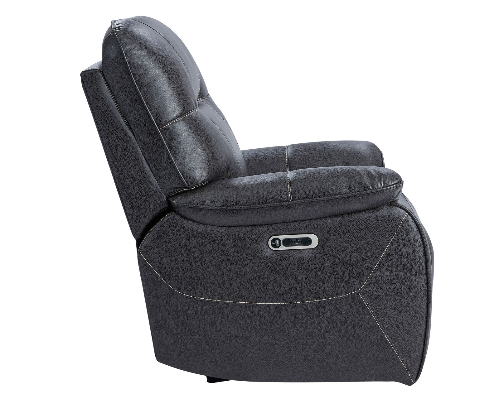 Axel Power Headrest Power Reclining Sectional in Ozone (In stock) - Axel Power Headrest Power Recliner in Ozone (Leather like fabric)