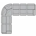 Layout D: Six Piece Reclining Sectional 112" x 136" (three recliners)