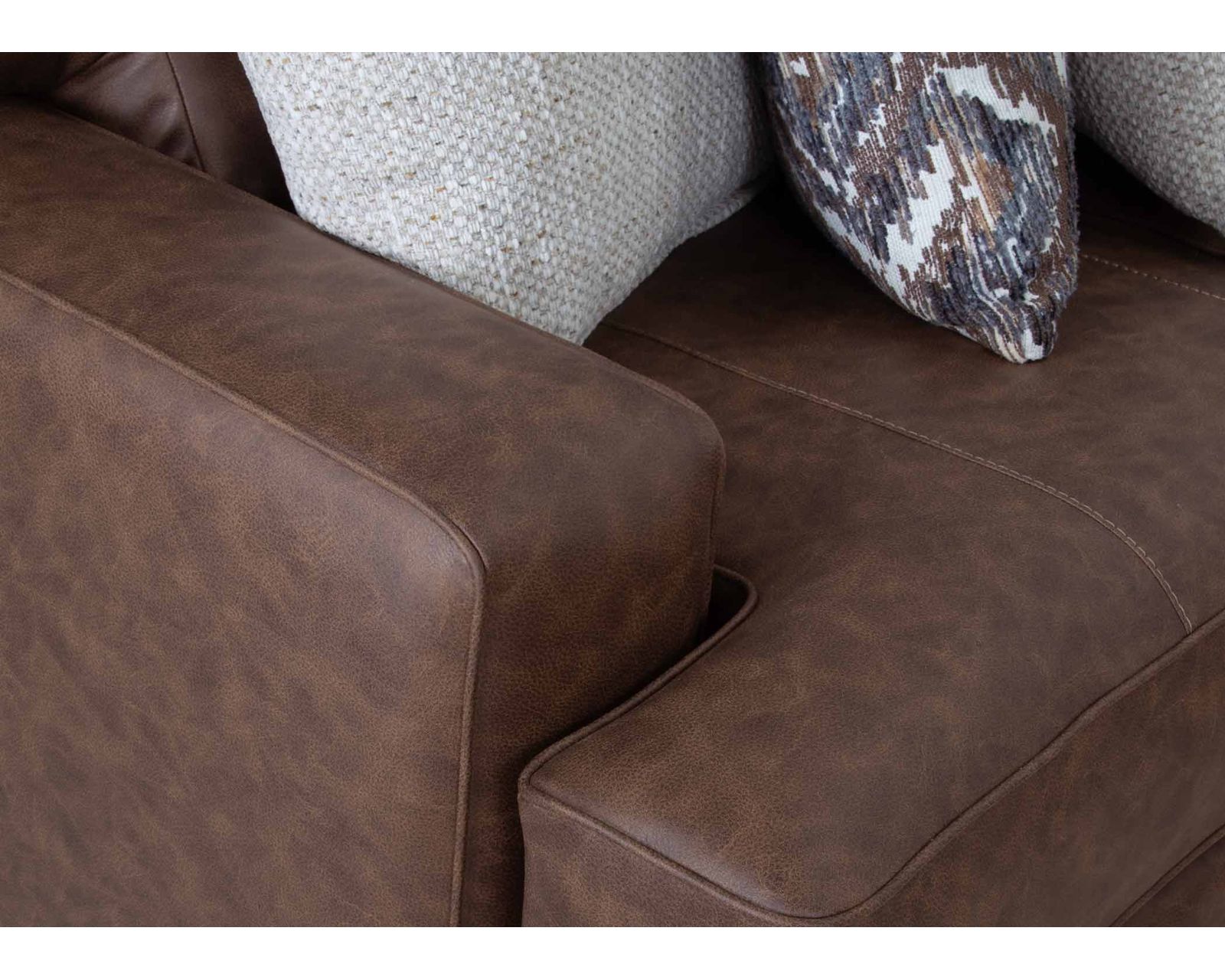 Asheville 934 Modular Sectional (Leather Look without the Leather Price) - The Designer Look—Without the Designer Budget.