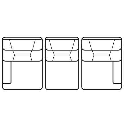 Layout B: Three Piece Reclining Sectional 88" wide (2 recliners)