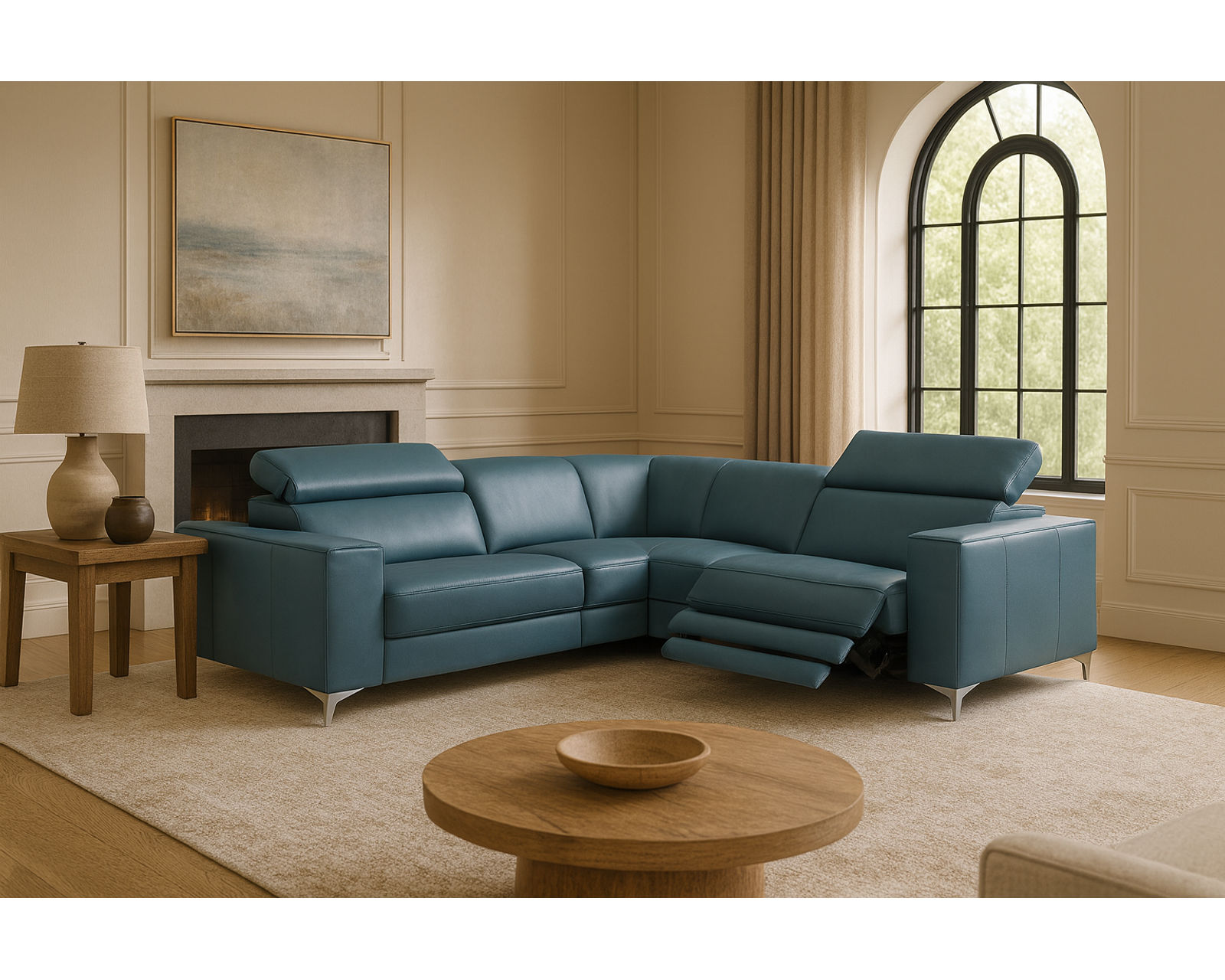 Tabor 44003 Power Headrest Power Reclining Sectional (+100 leathers)