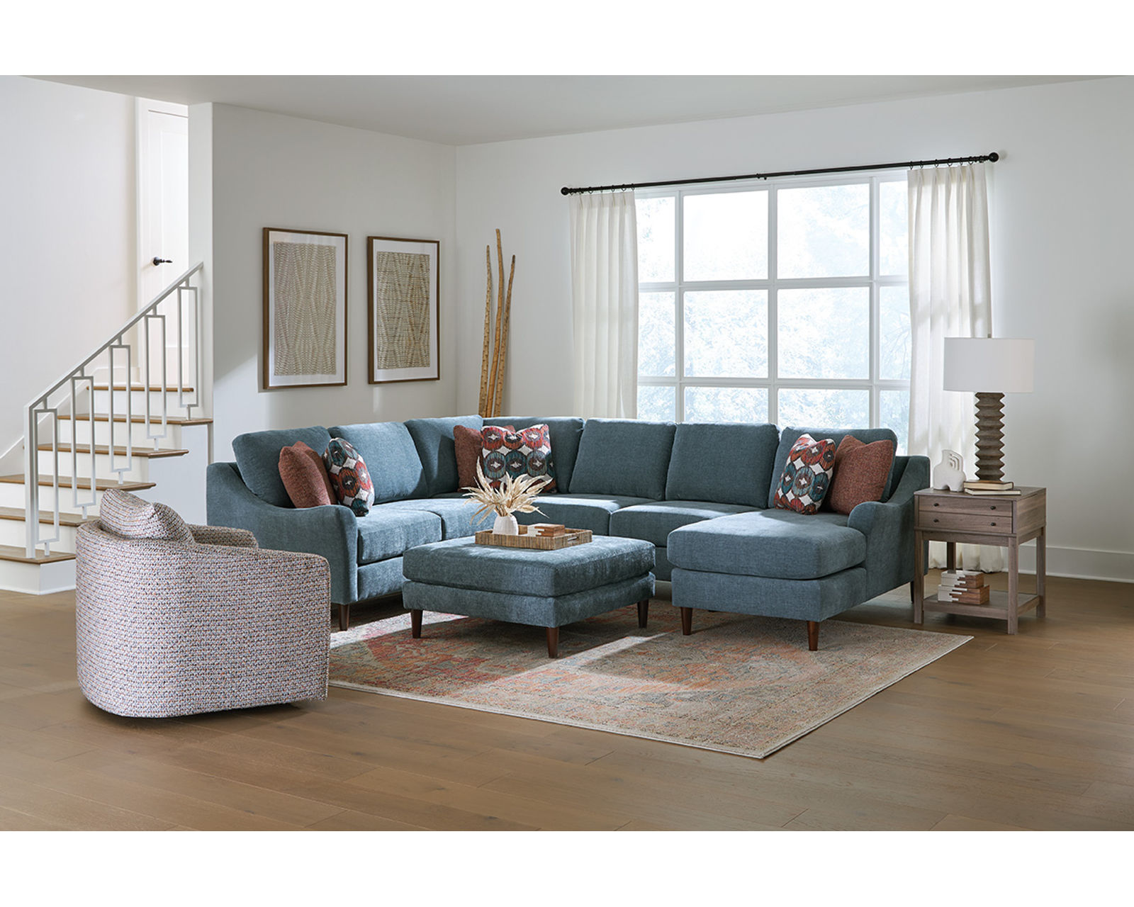 Kinley Stationary Sectional  (+101 Standard and Performance Fabrics) - Includes all pillows