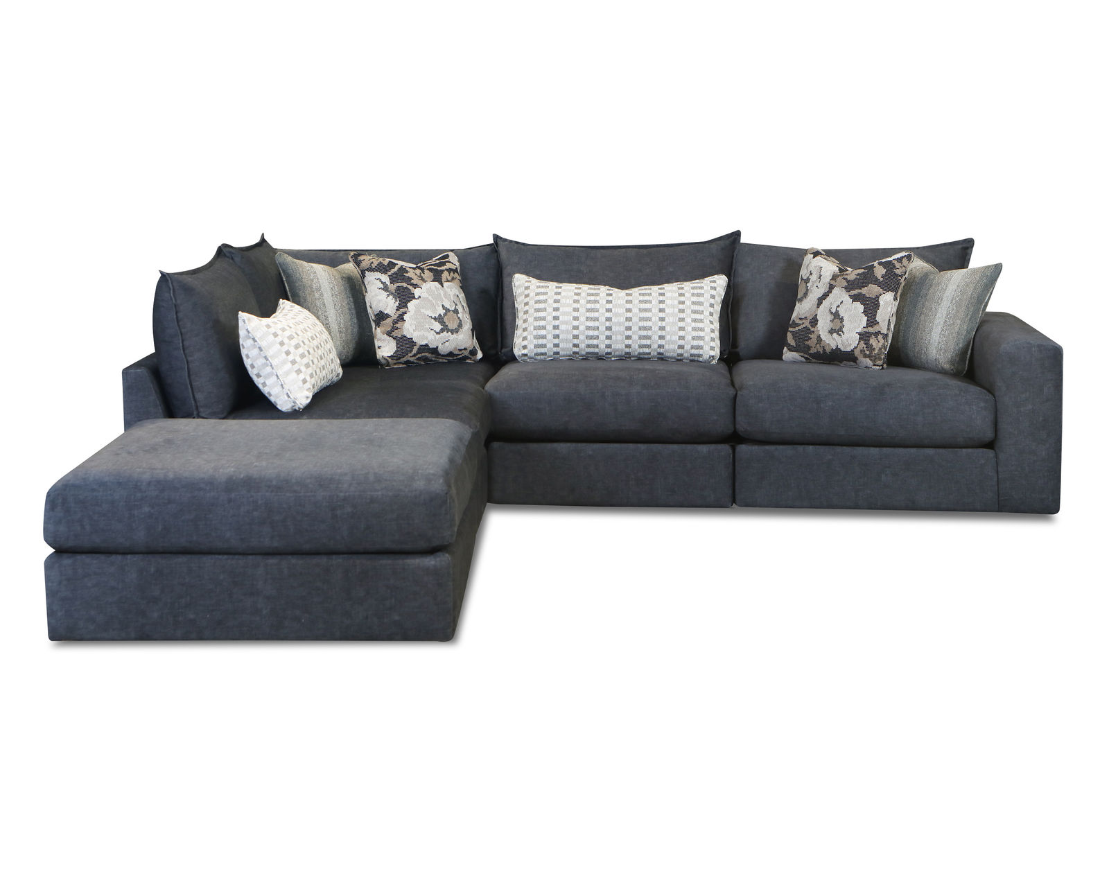 Argo Ash Stationary Sectional (Includes all pillows) - (d) Argo Ash Five Piece 125" Wide Sectional - 7004-03