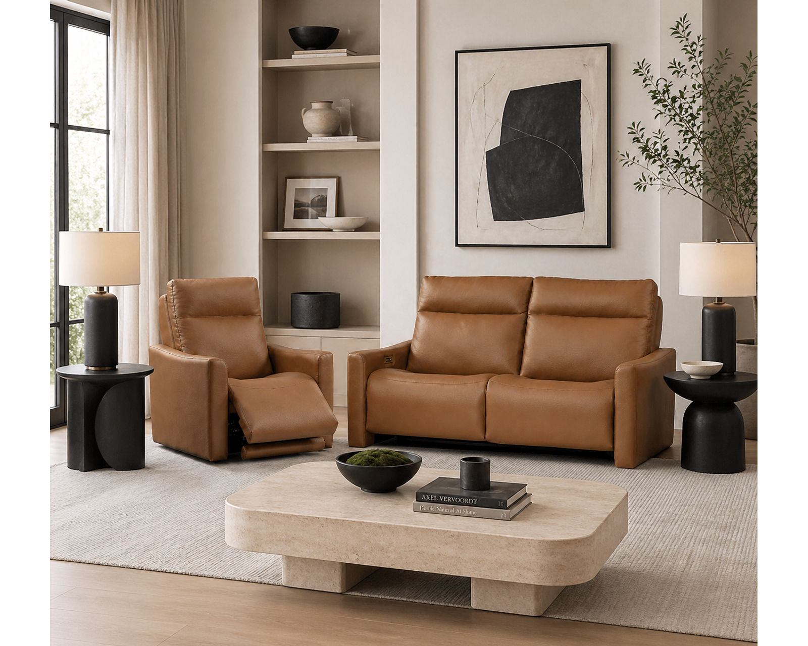 Kirk Dual Power Reclining Sofa — Available in Standard & Wide Cushions, 140+ Leather Options, and 76", 79", or 108" Widths - Endless Custom Options. One Perfect Fit.