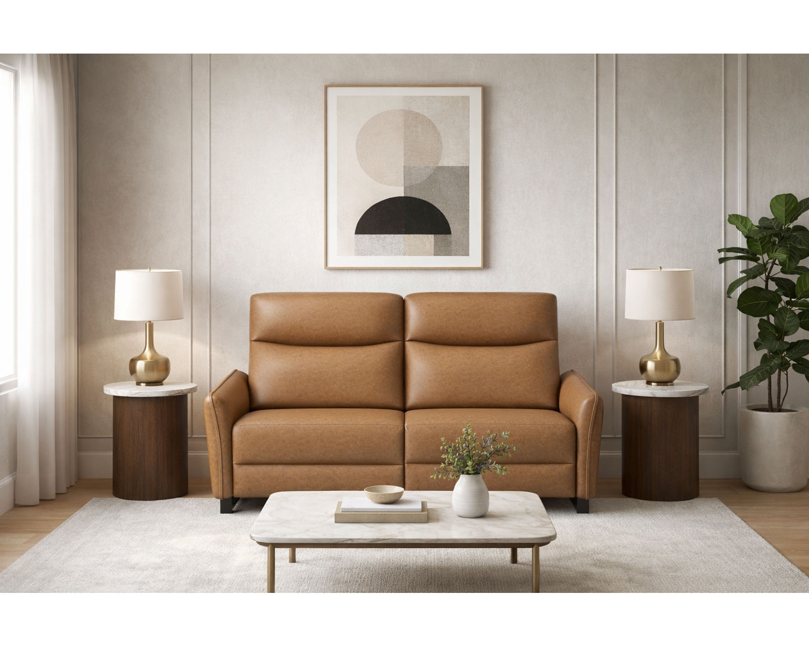 Flora Dual Power Reclining Sofa — Available in Standard & Wide Cushions, 140+ Leather Options, and 75", 80", or 107" Widths - Endless Custom Options. One Perfect Fit.