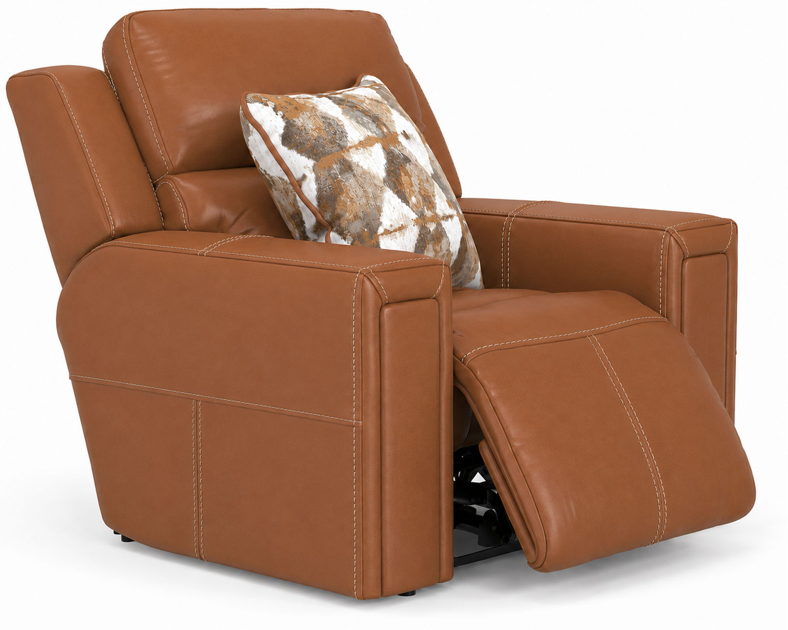 Arezzo 87" Zero Gravity Power Headrest Power Reclining Leather Sofa (Two colors) - Arezzo Zero Gravity Lay Flat Power Headrest Power Recliner  in Leather Whiskey