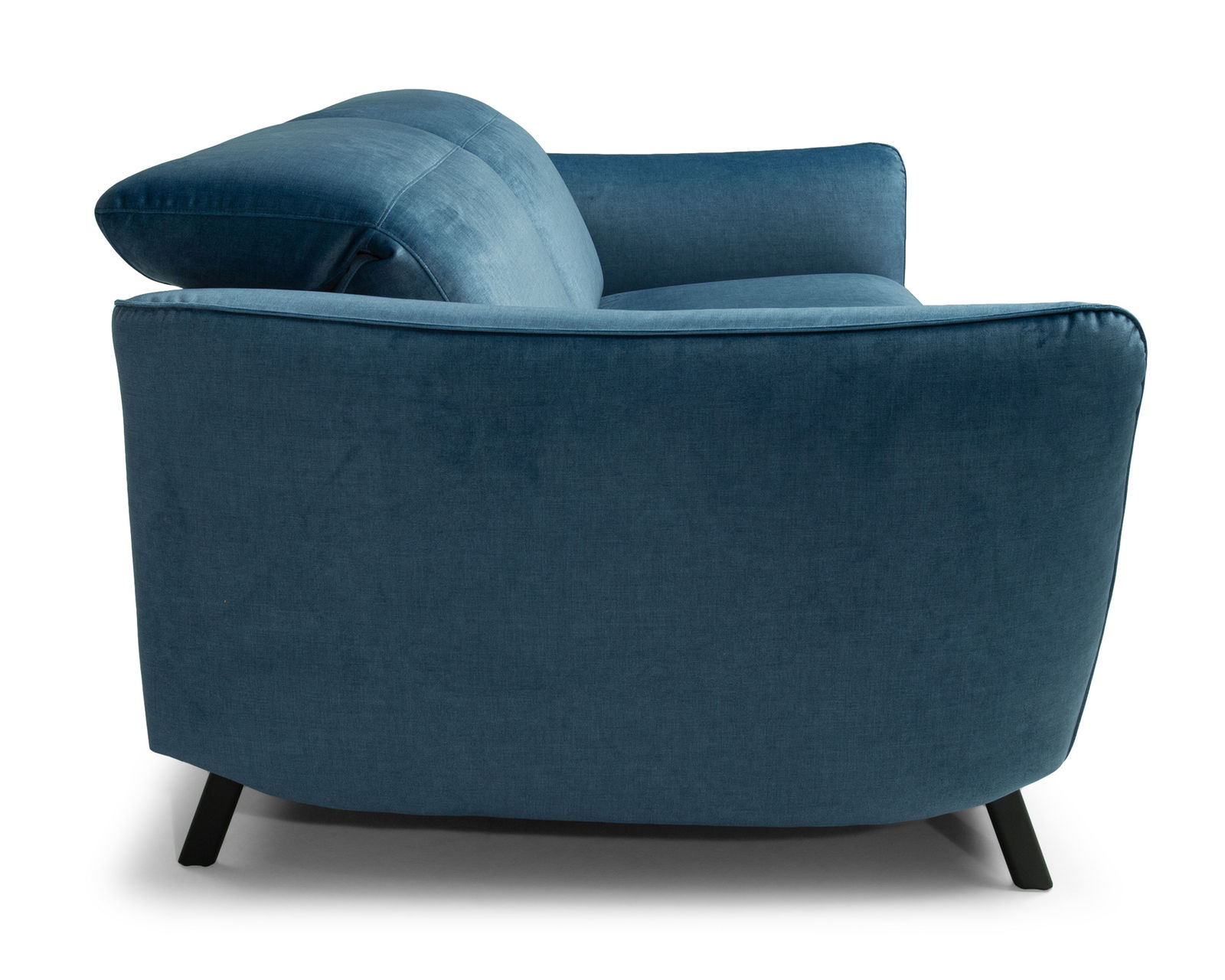 Lima C267 Sofa (74" or 86") +40 fabrics - Sofa Side View with Adjustable Headrests in Closed Position