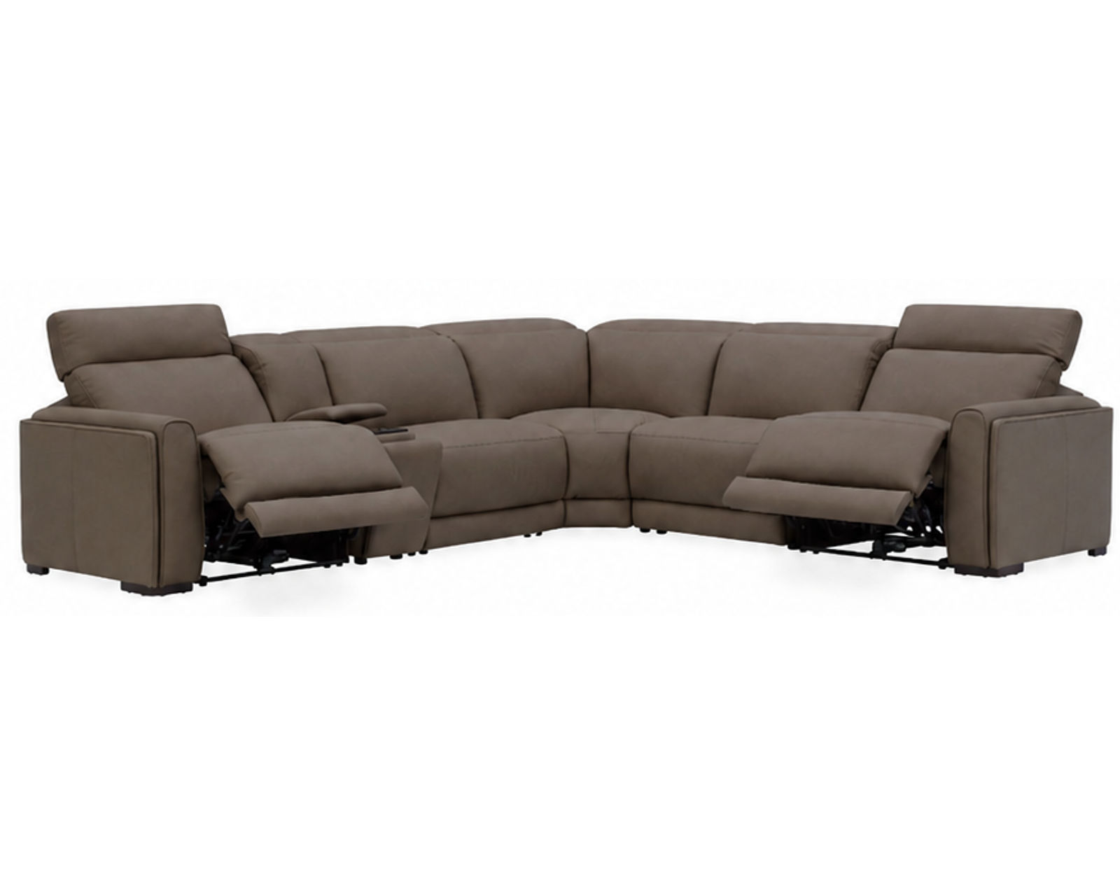 Sola 1646 Triple Power Reclining Sectional with Heat & Massage - Wide Seats (2 colors) in stock - Armless Chairs and Console Can be Used on the Left or Right Side
