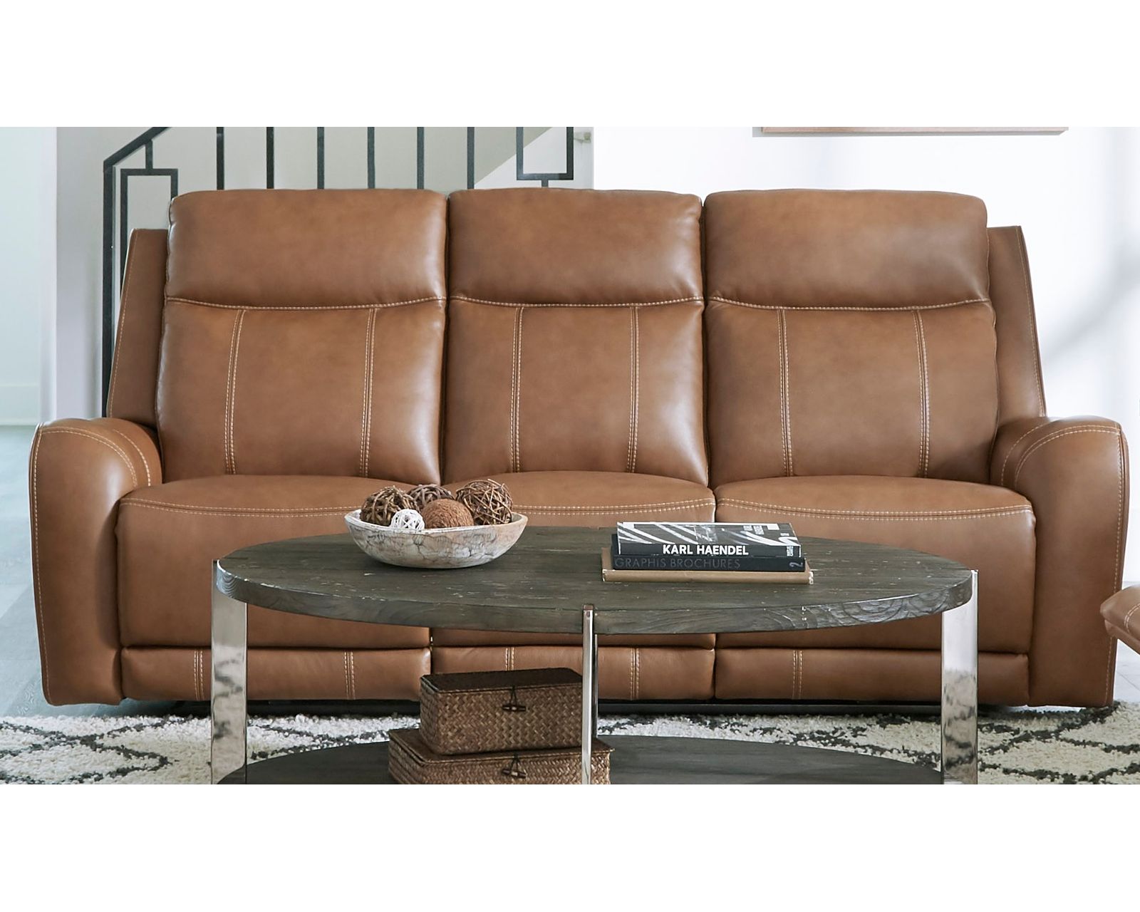 Haywood 86" Power Headrest Power Reclining Leather Sofa (In stock - Fast shipping) - Haywood Power Headrest Power Reclining Sofa