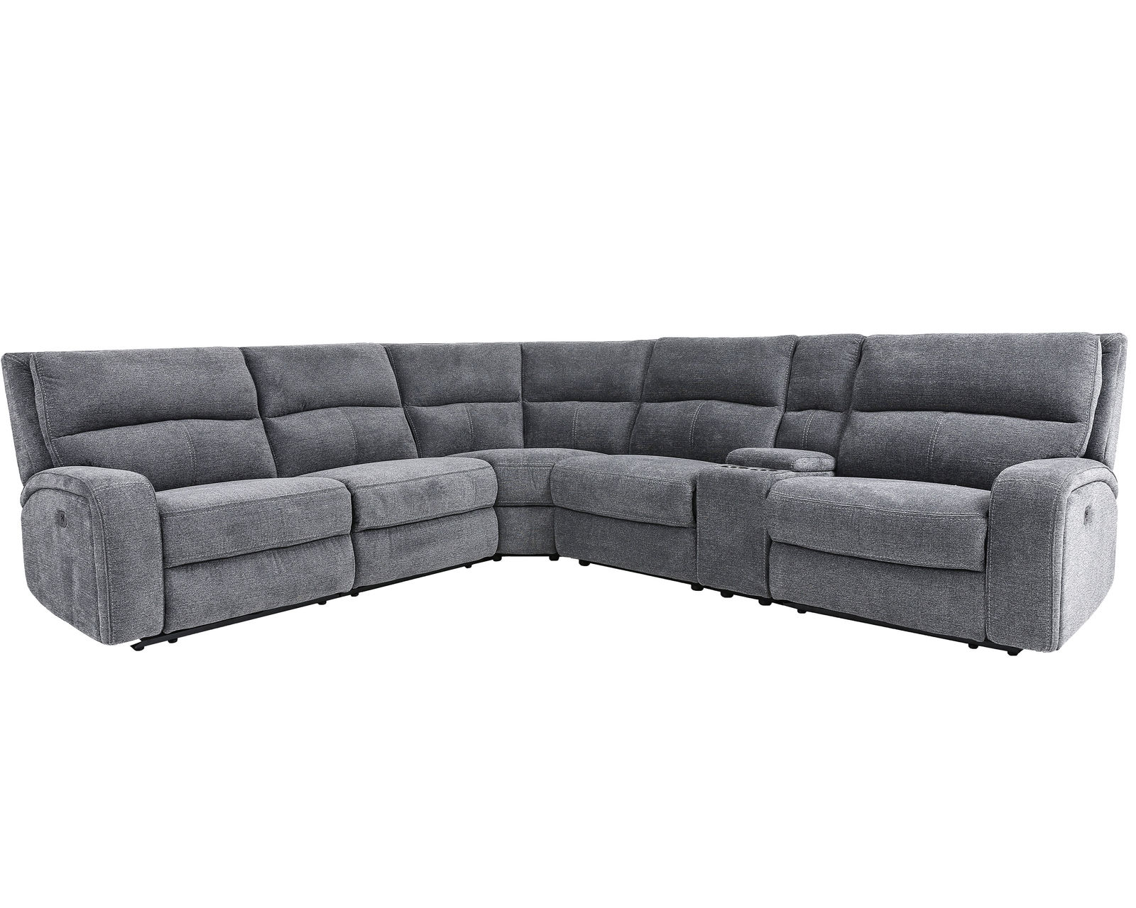 Polaris Power Headrest Power Reclining Sectional Grey (In stock - Fast shipping)
