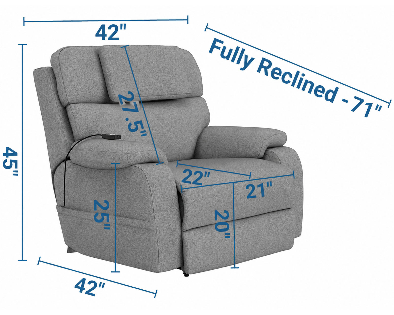 Dreamtime Power Headrest Lay Flat Recliner with CR3 Heat, Massage, Zero Gravity & Nanobionic Performance Fabric (3 colors) - The Recliner That Takes Relaxation Seriously.