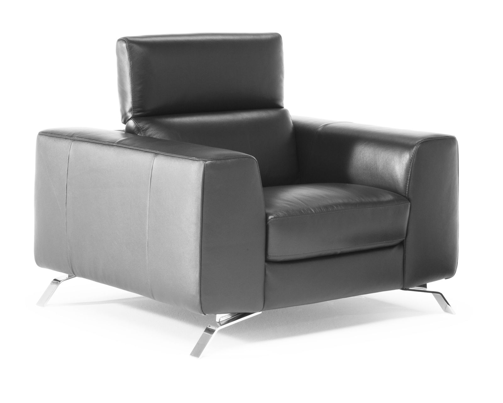 Pensiero B795 Stationary Sofa (83" or 93") (+45 fabrics) - Manually adjustable headrest