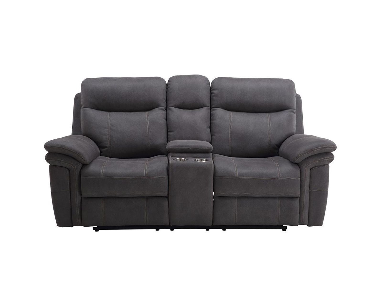Mason 90" Power Headrest Power Reclining Sofa Charcoal (In stock - Fast shipping) - Parker Living Mason Charcoal Power Reclining Console Loveseat