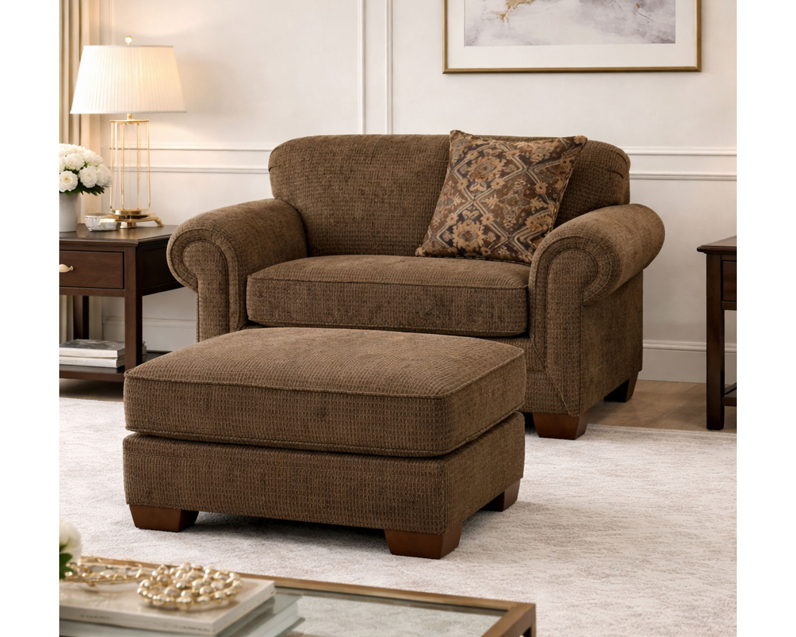 Monroe 87" Sofa  (+101 Standard and Performance Fabrics) - Monroe Chair and Ottoman
