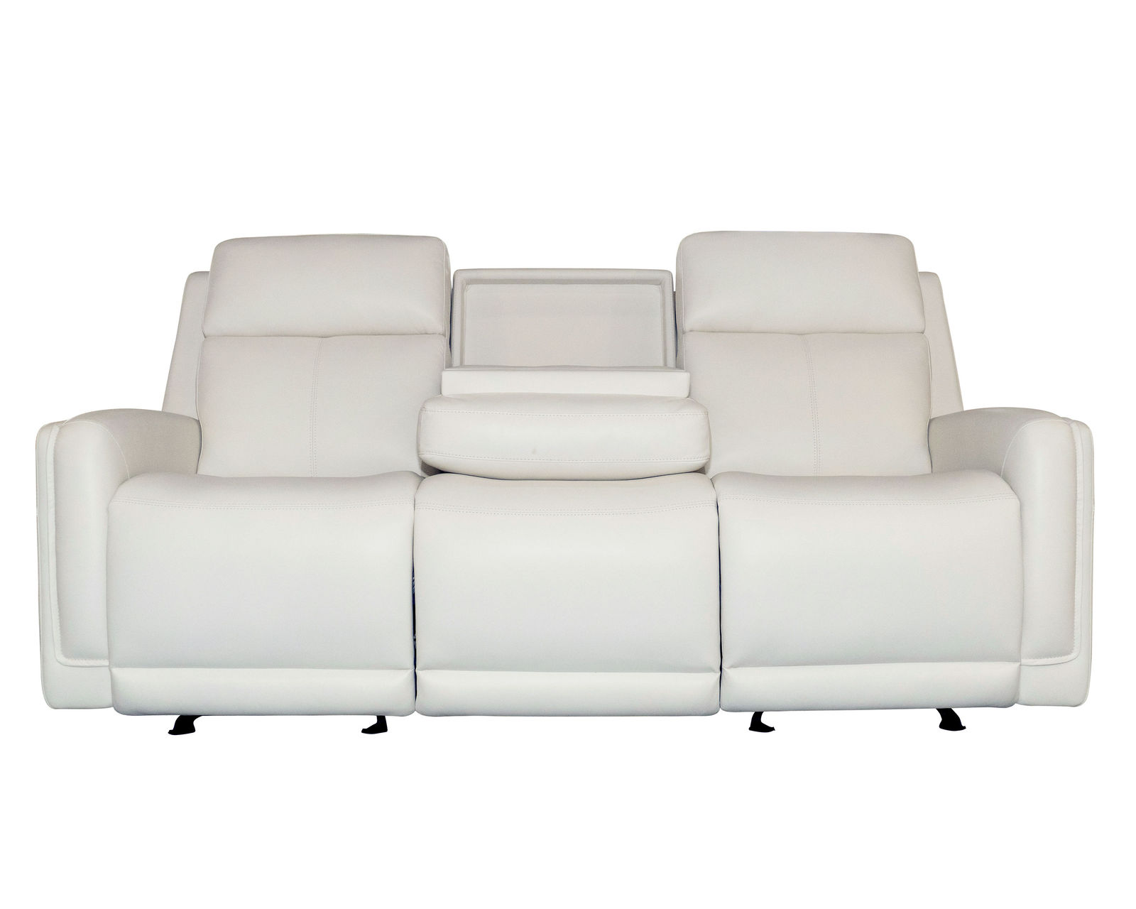 Alister 71" Leather Power Gliding Loveseat with Console, Power Headrests & Lumbar (+3 colors) in stock
