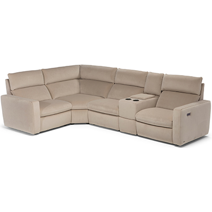 Layout F: Five Piece Sectional 83" x 128" (2 recliners)