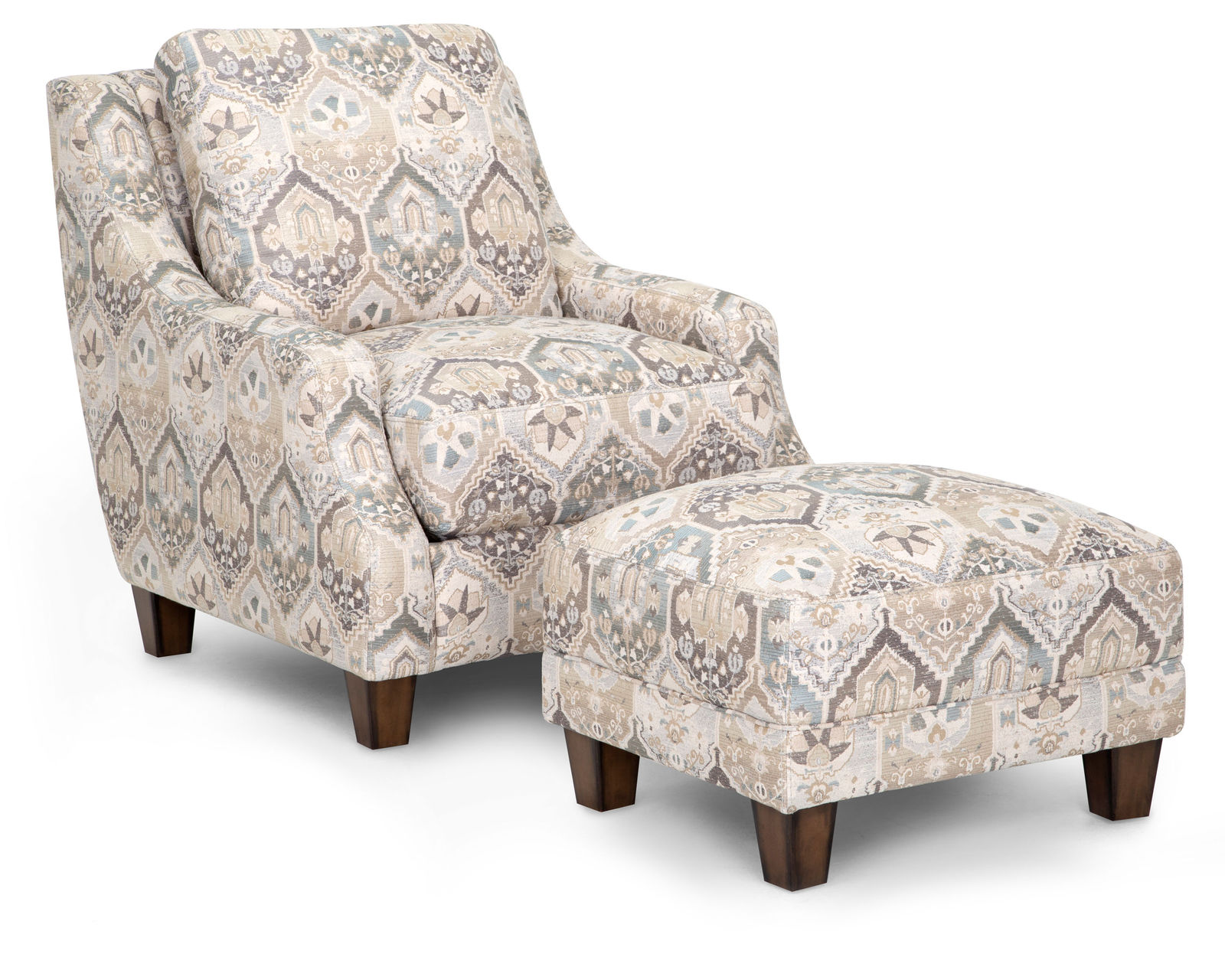 Kaia 94" Stationary Sofa (Includes Pillows) - Kaia Accent Chair and Ottoman