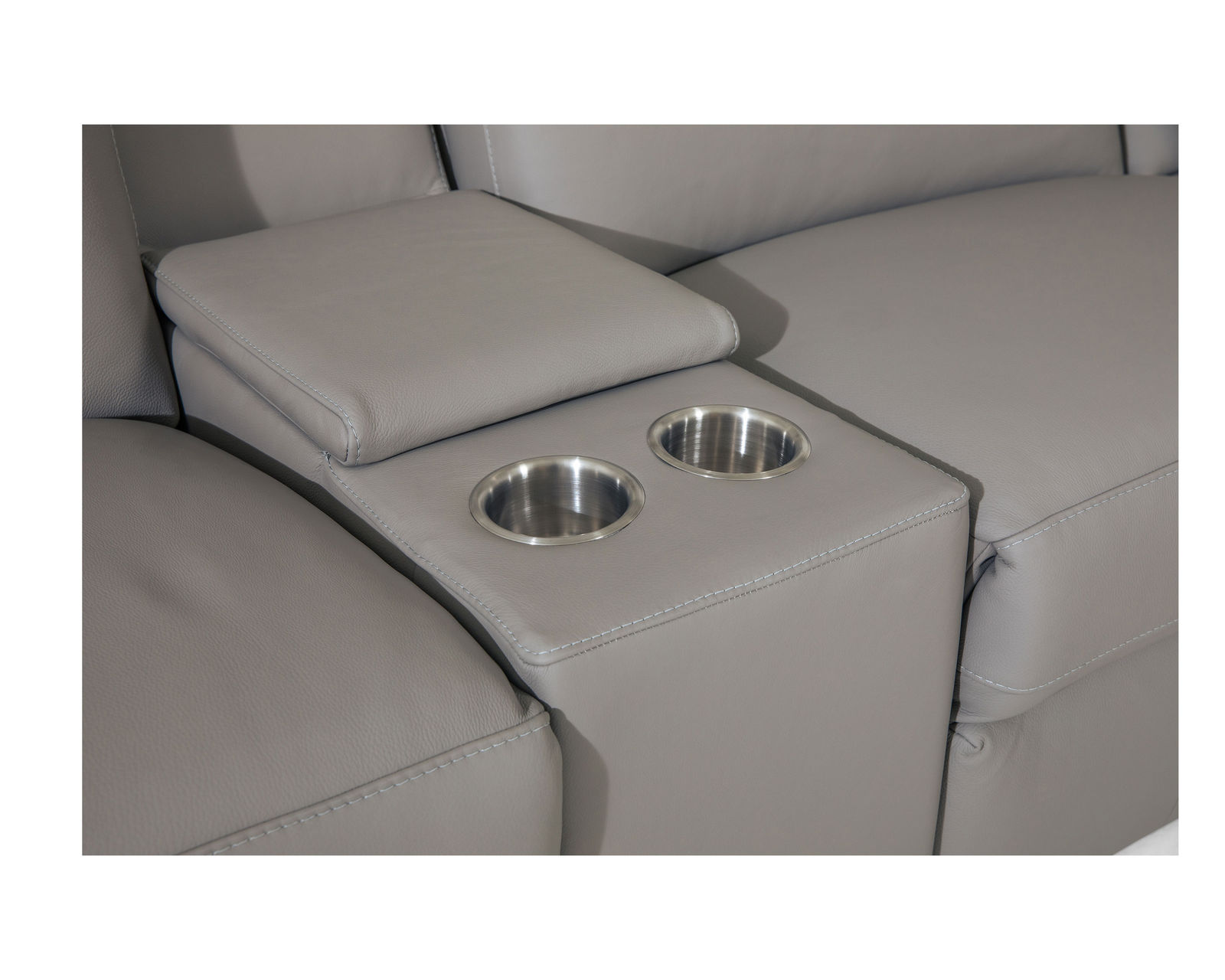 Titan 44004 Power Headrest Power Reclining Sectional (+100 leathers) - LED Lighted Cupholders Also Available