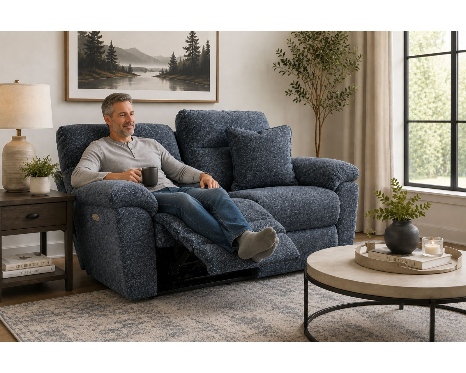 Paxon 90" Power Reclining Sofa with Power Headrests & Deep Seat Recline - 400 lb. per seat (includes pillows) - Relax Better. Live Better.
