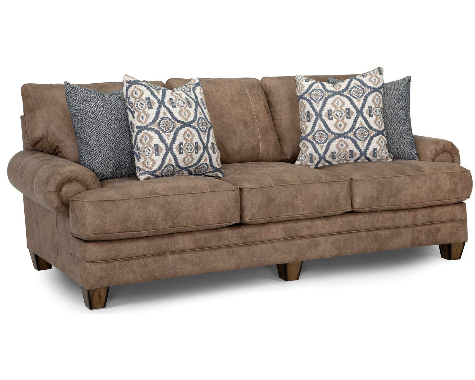 Sicily 101" Wide Sofa (The Look of Worn Leather. The Softness of Fabric) - Luxury Looks. Beautiful Rooms. Surprisingly Affordable.