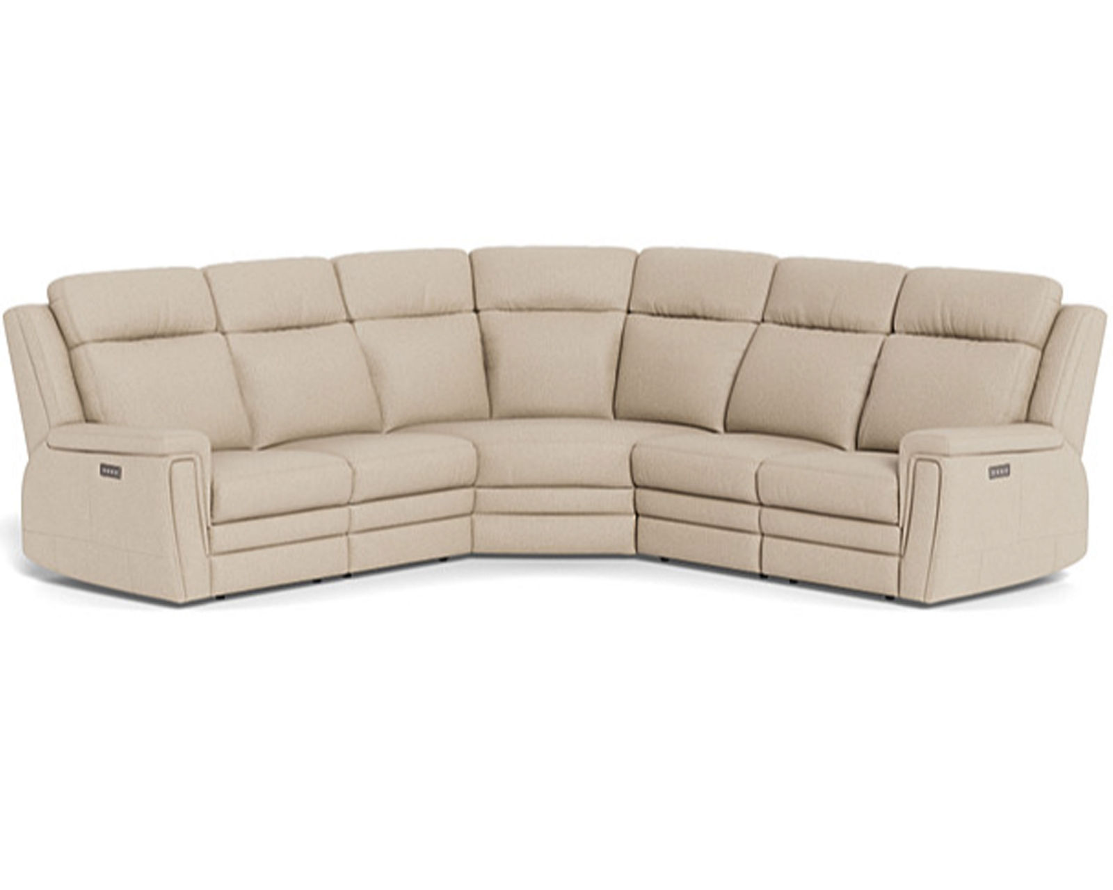 Asher 41065 Power Headrest Power Reclining Sectional (+50 fabrics) - Layout A: Five Piece Sectional 109" x 109" (2 Recliners)