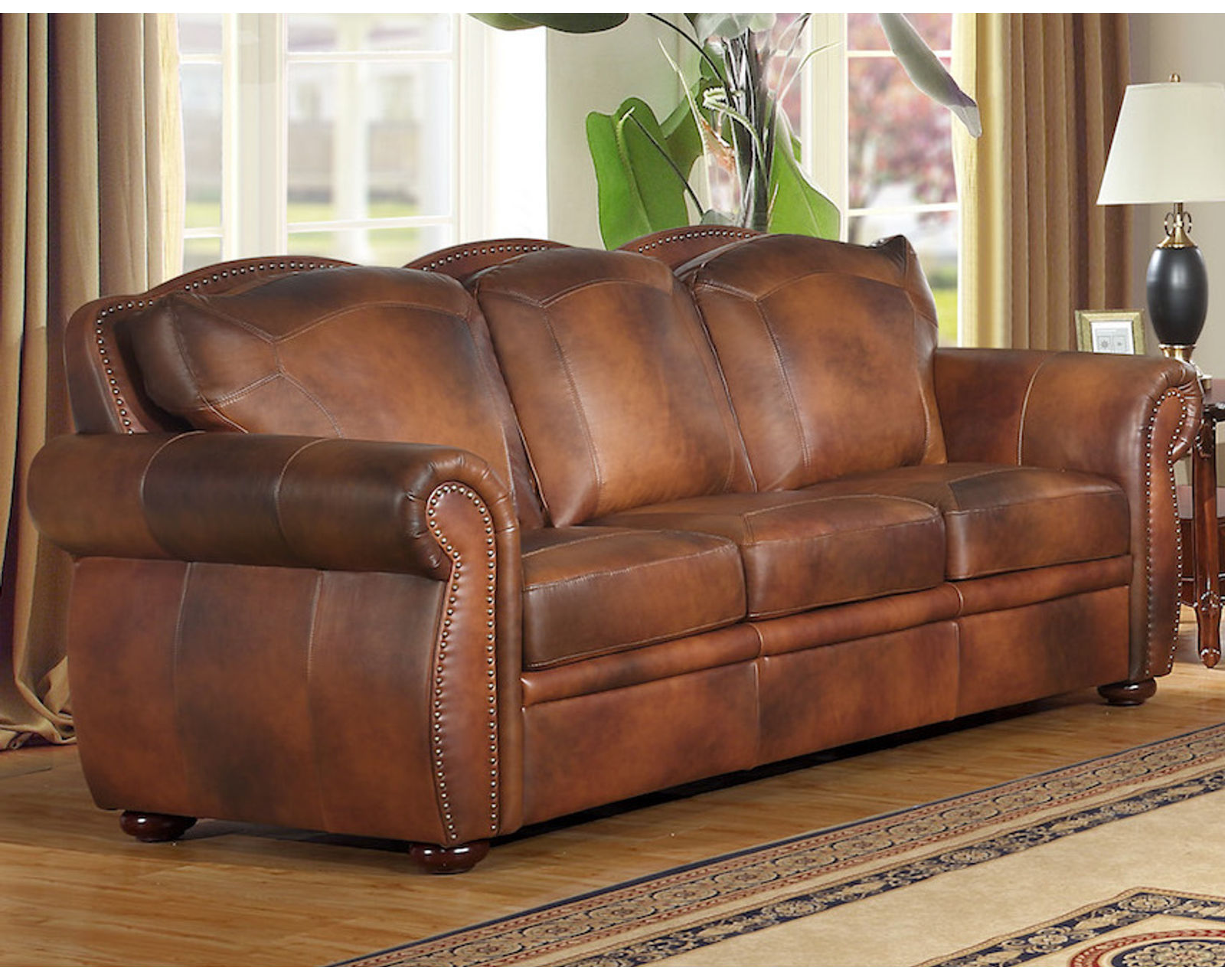 Arizona 89" All Leather Sofa - Leather Italia USA – Handcrafted Leather Furniture