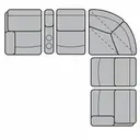 Layout C: Six Piece Reclining Sectional 111" x 98" (3 recliners)