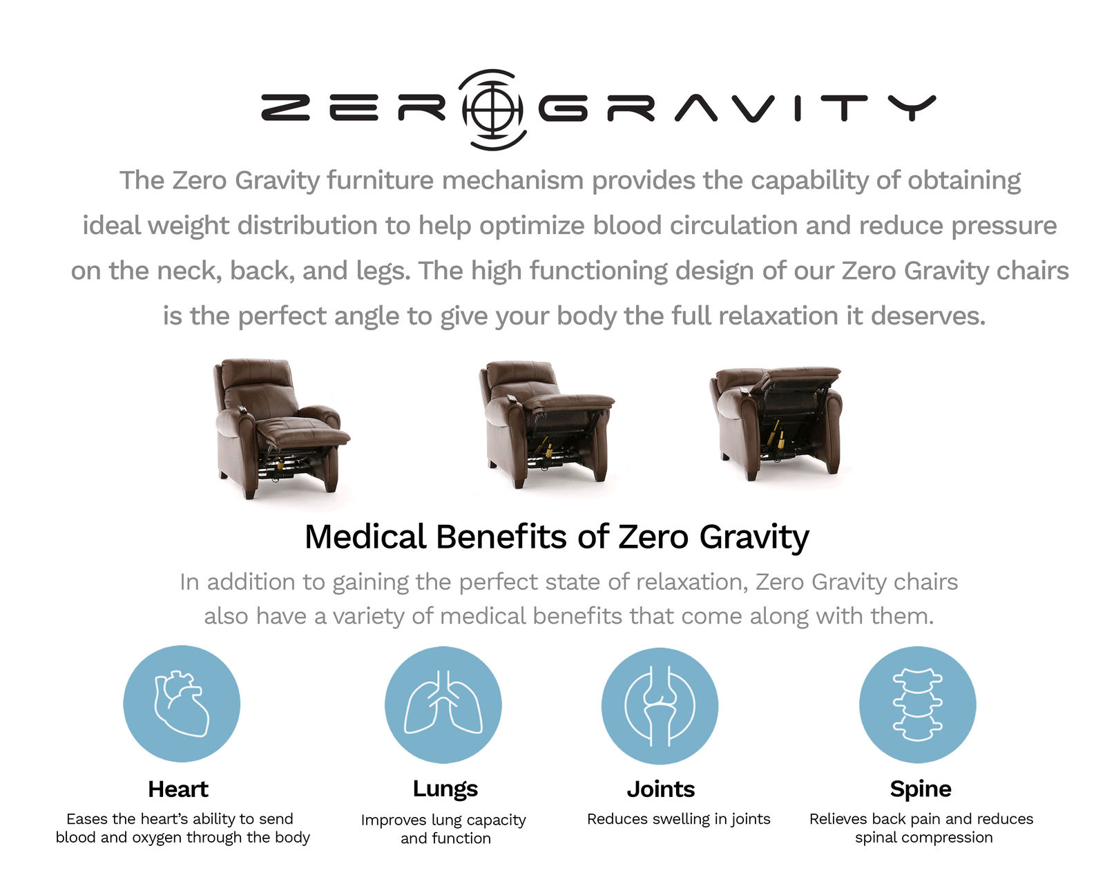 Contour 83" Zero Gravity Power Reclining Sofa (+150 fabrics and leathers) - Health Benefits of Zero Gravity