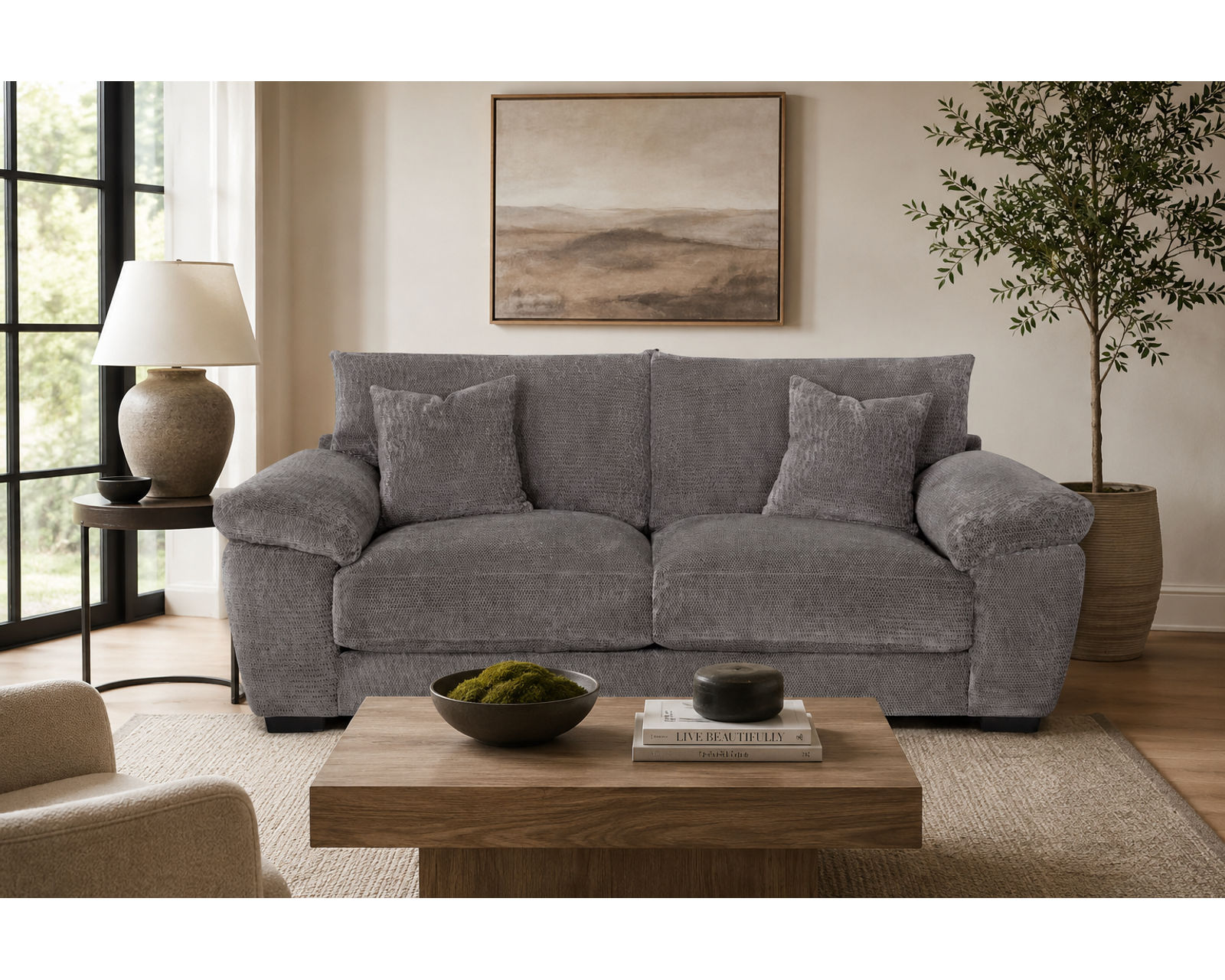 Shimmer 95" Sofa (Oversized Two-Cushion Wide Comfort Made for Serious Lounging) - Designer Style Without the Designer Price.
