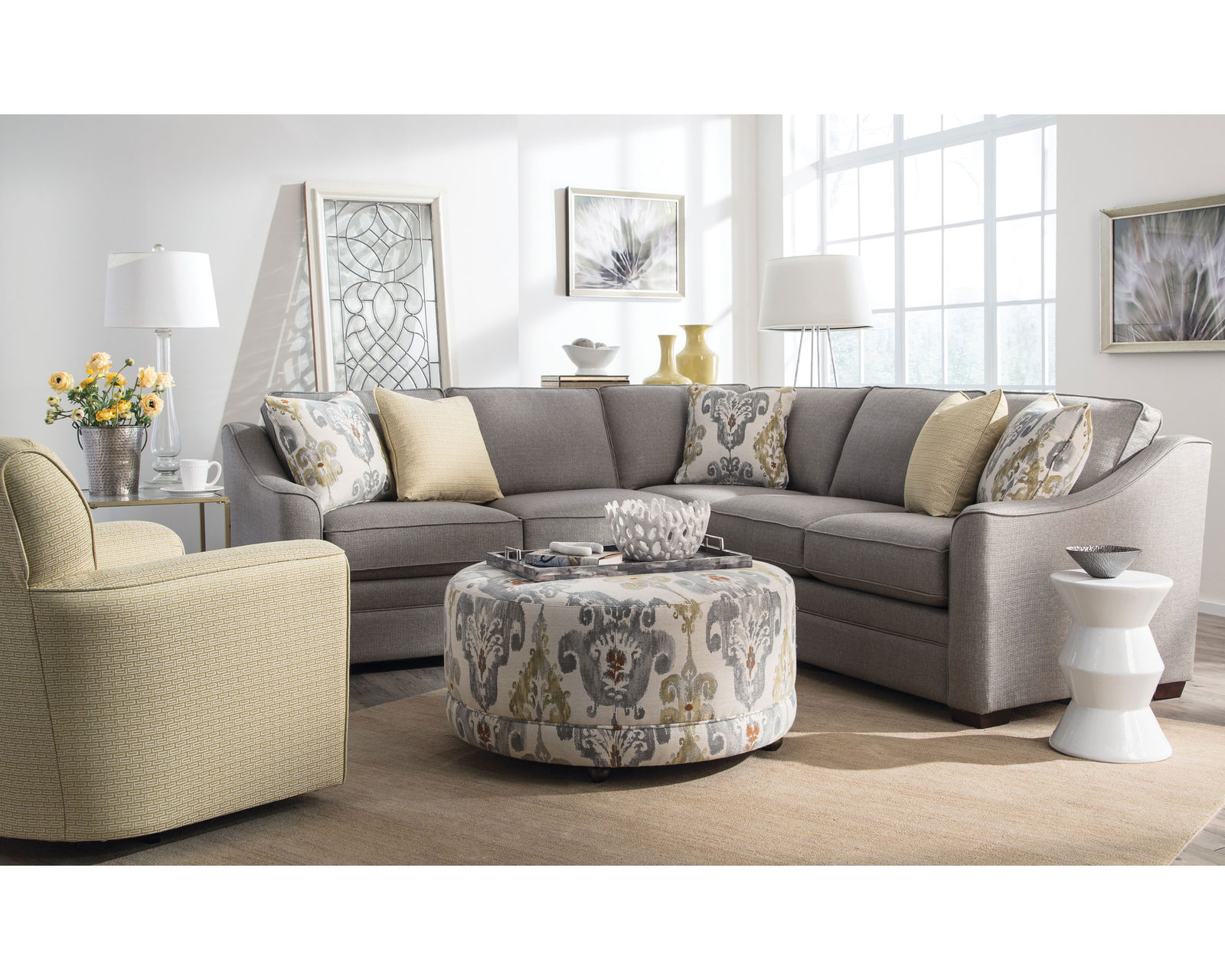 F9 Stationary Sectional (100+ Performance fabrics) Make it Yours - Sectional Layout N: Slope arms with box cushion