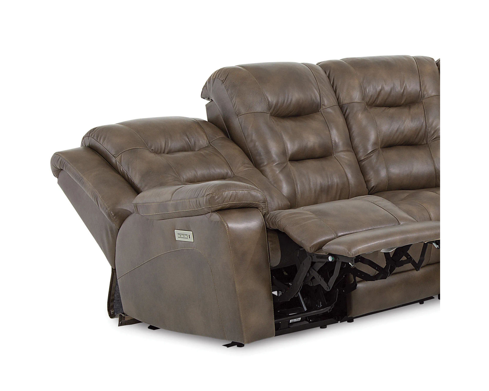 Leighton 41063 Power Headrest Power Reclining Sectional (+100 leathers) - Layout C: Five Piece Sectional 110" x 110" (2 recliners)
