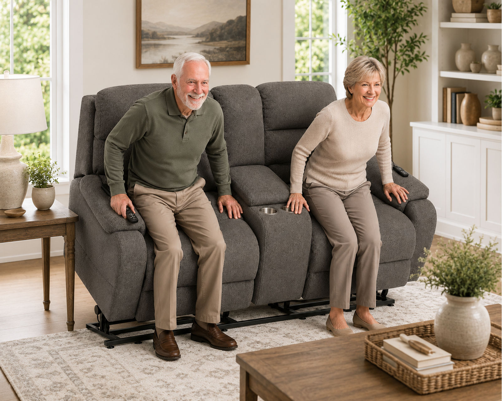 Regenerator Dual Lift Loveseat with CR3 Heat & Massage, Zero Gravity & Nanobionic Performance Fabric (2 colors) - Your Personal Retreat for Head-to-Toe Comfort.