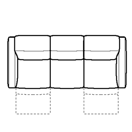 Layout A: Three Piece Sectional 98" wide (2 recliners)