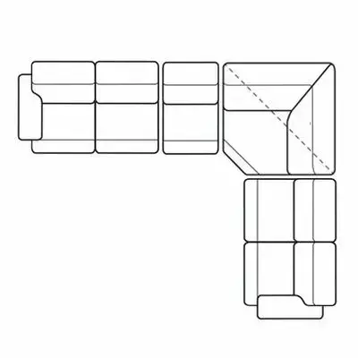 Layout F: Four Piece Sectional 140" x 116"