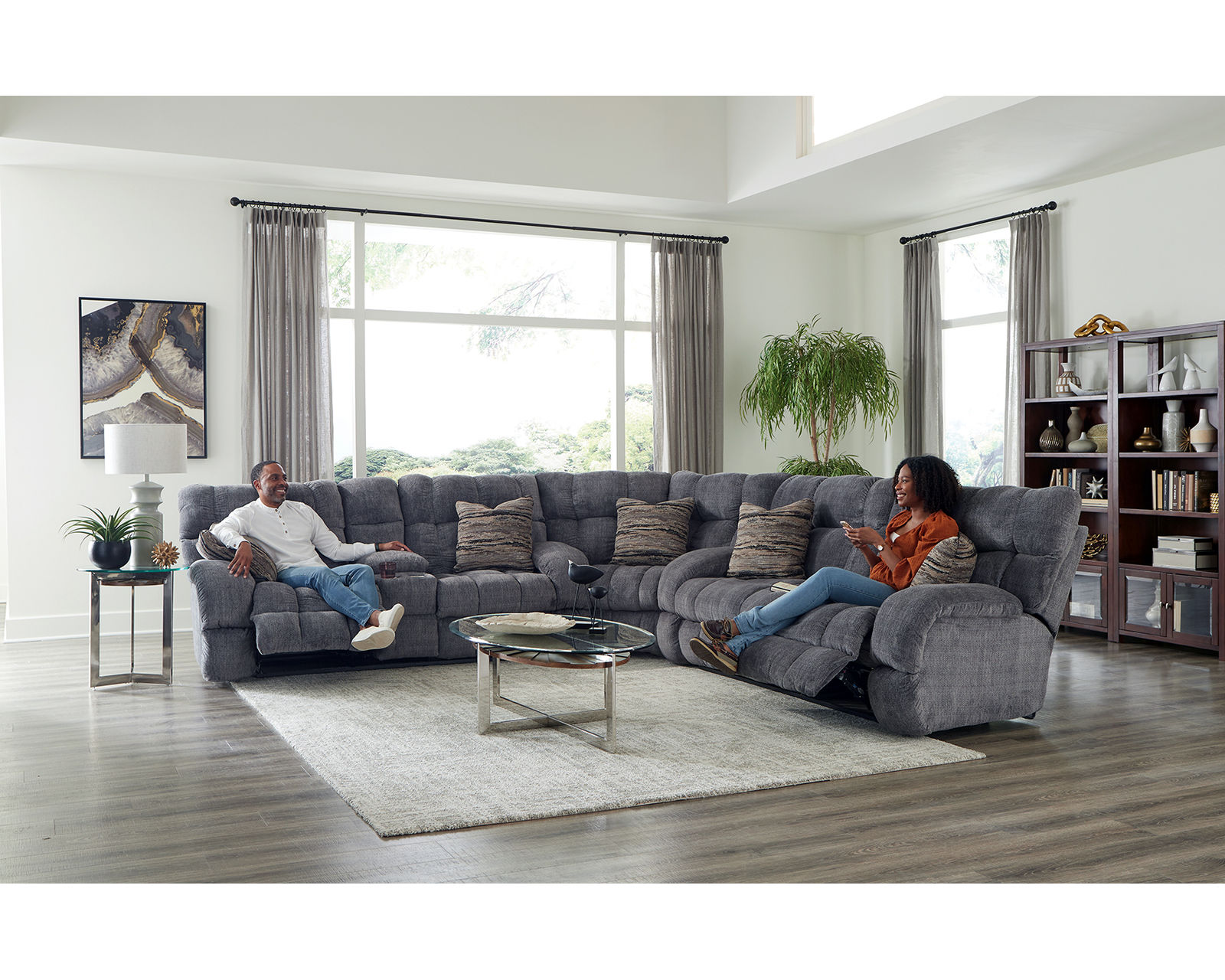 Ashland 3-Piece Wide Seat Lay Flat Reclining Sectional (two colors) - The Perfect Seat After Every Long Day.