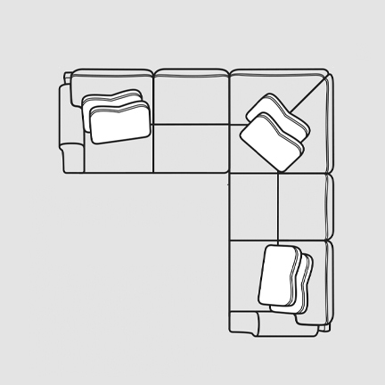 Layout E: Two Piece Sectional 93" x 91"