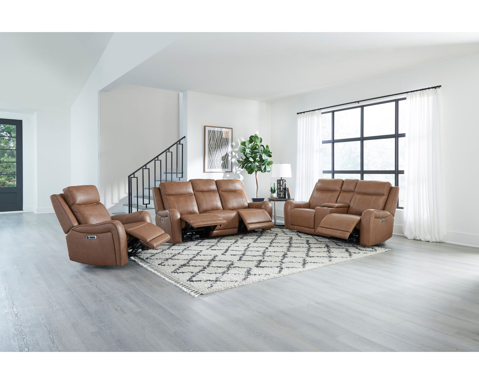 Haywood 86" Power Headrest Power Reclining Leather Sofa (In stock - Fast shipping)