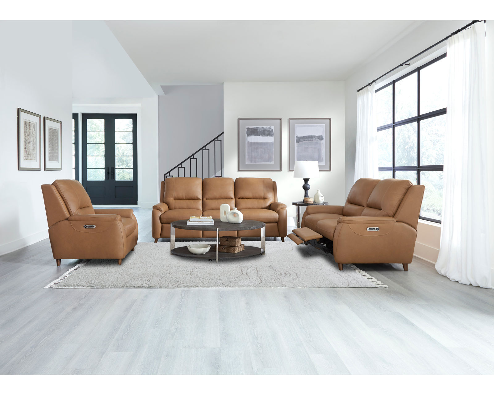 Austin 86" Power Headrest Power Reclining Leather Sofa (In stock)