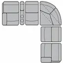 Layout B: Six Piece Reclining Sectional 125" x 112" (two recliners)
