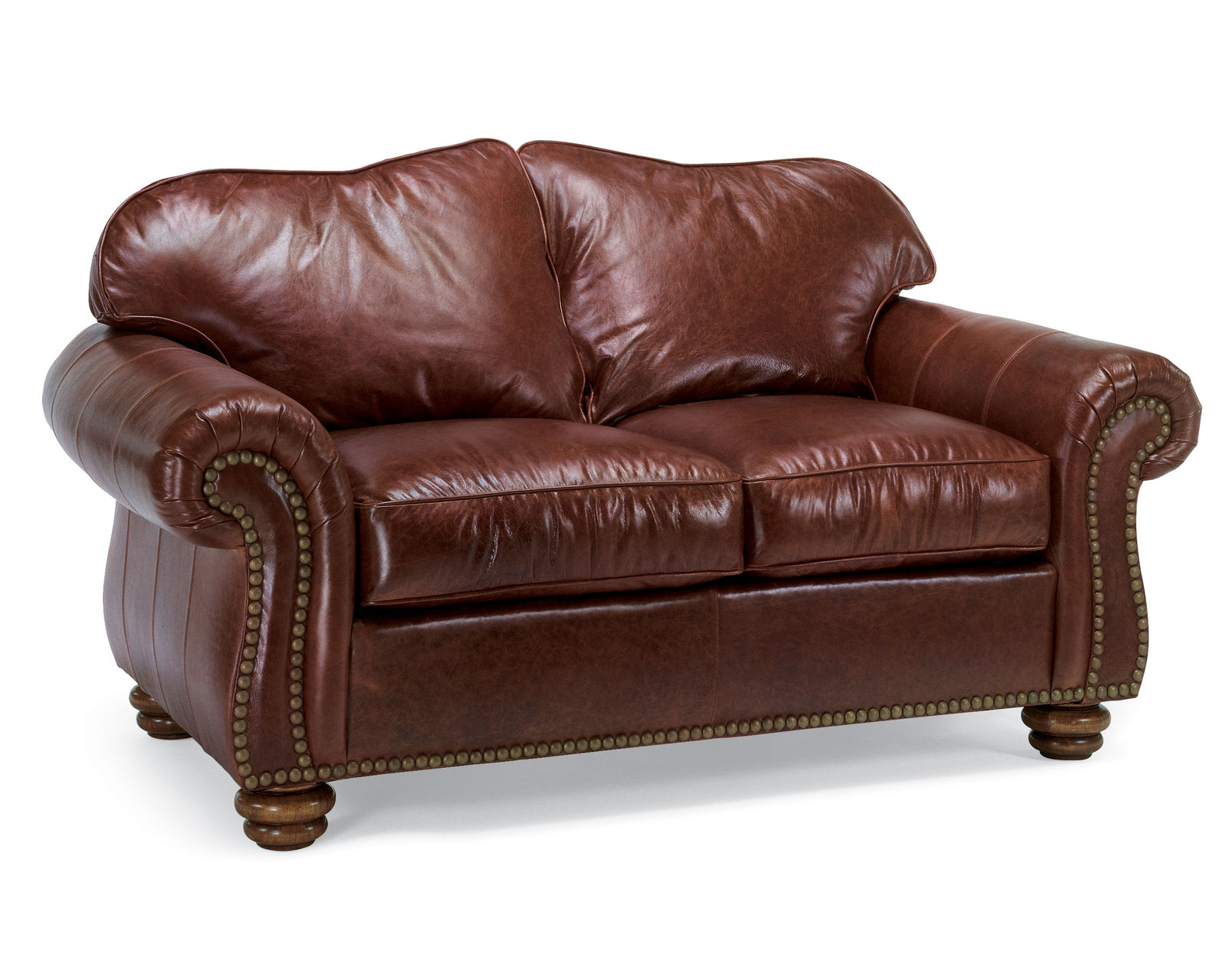 Bexley 3648 Leather Nailhead Loveseat (+50 leathers) - 	Bexley Nailhead Leather Loveseat