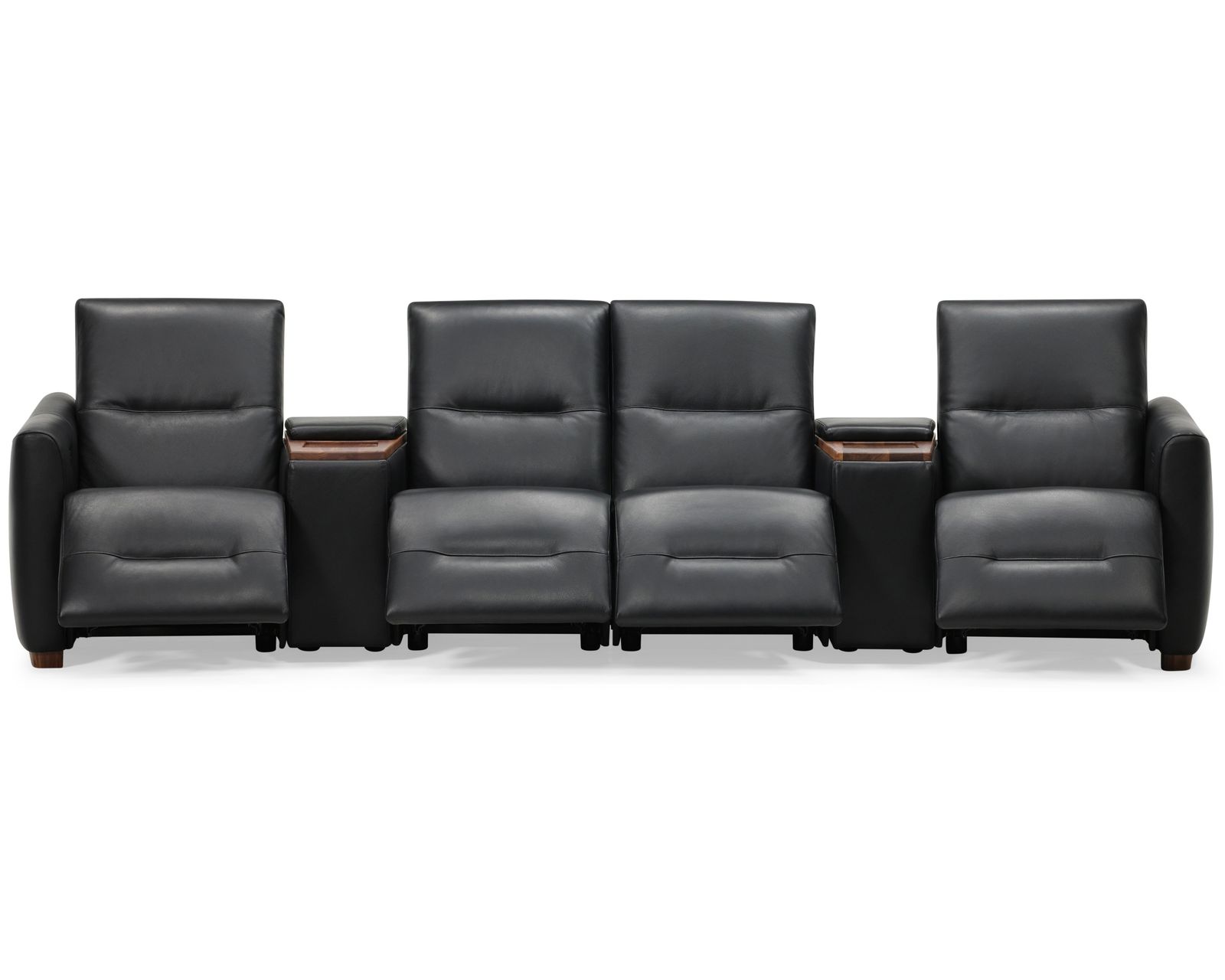Sanibel 40111 Triple Reclining Sectional (+100 leathers) - Layout H: Six Piece Home Theater Reclining Sectional (4 recliners) 140" wide