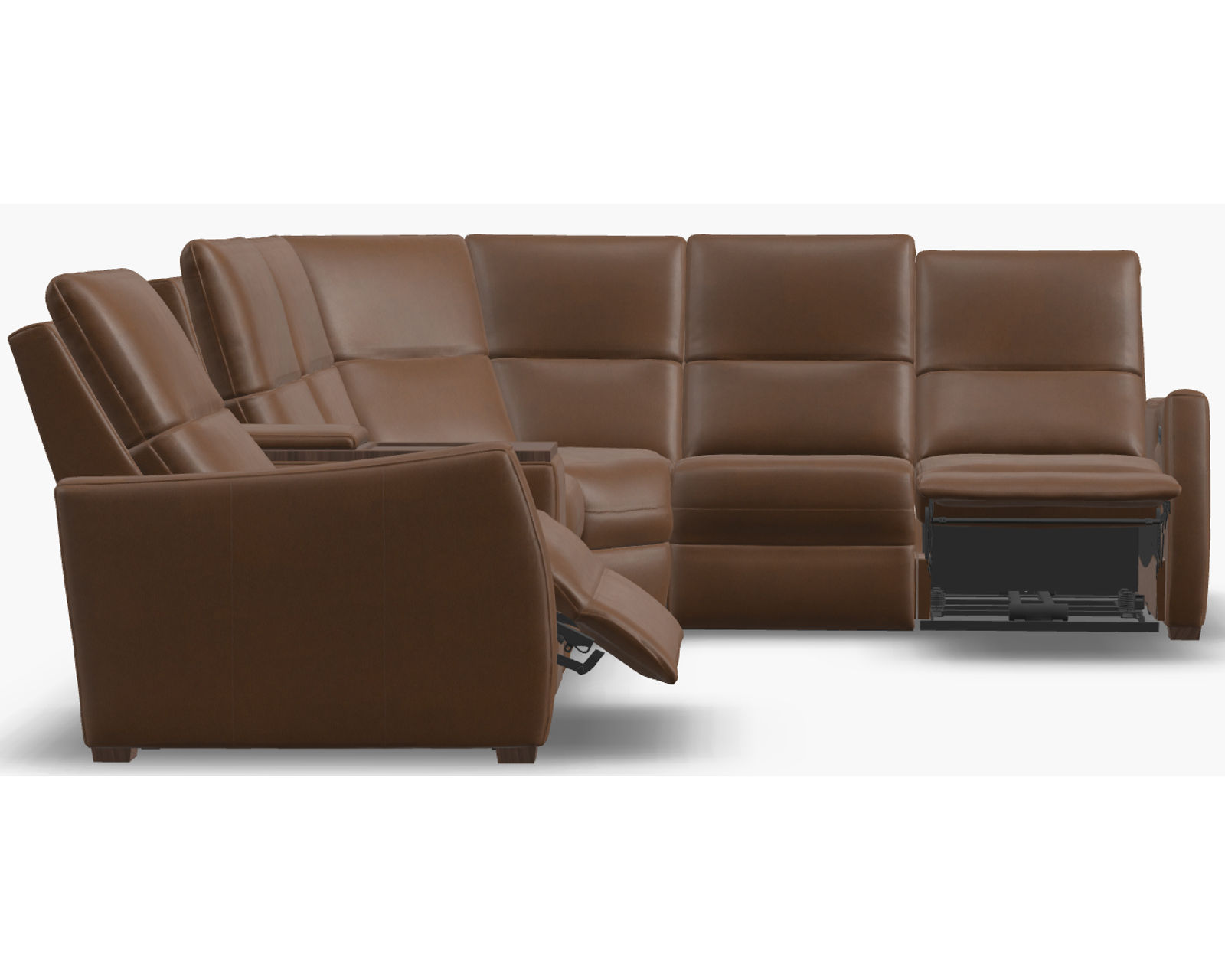 Luna 40110 Triple Power Reclining Sectional (+100 leathers) - Layout A: Three Piece Reclining Sectional (2 recliner) 111" x 98"