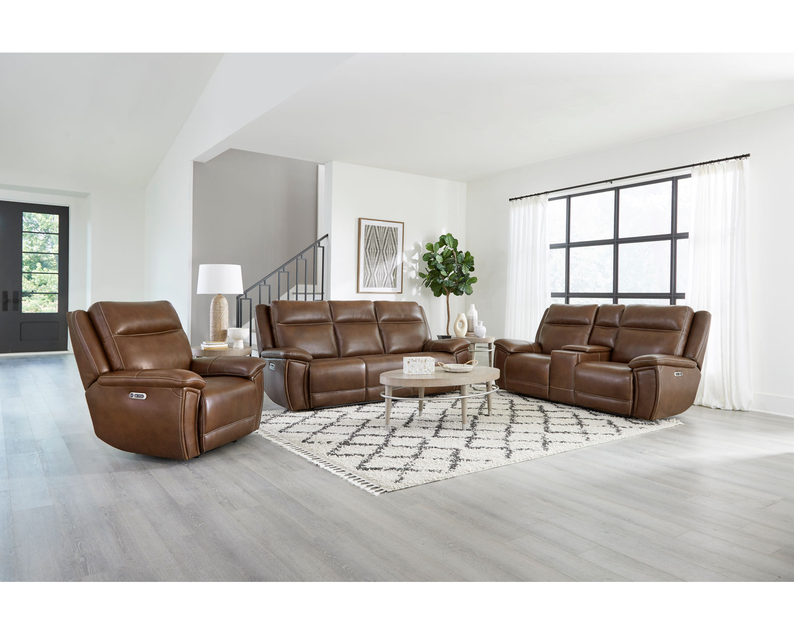 Jameson 89" Zero Gravity Power Headrest Power Reclining Leather Sofa (In stock -Fast shipping)