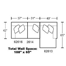 Layout A: Three Piece Ssectional 108" x 65"